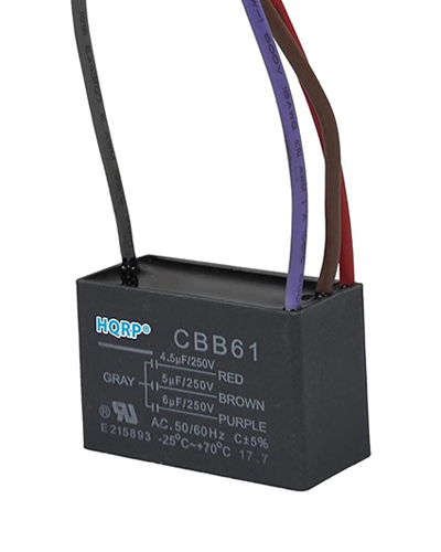 HQRP Capacitor Compatible with Hampton Bay Ceiling Fan 4.5uf+5uf+6uf 4-Wire CBB61